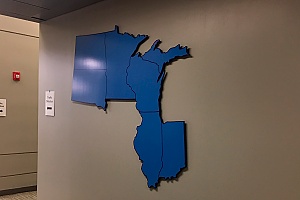 acrylic dimensional wall decor in a state office