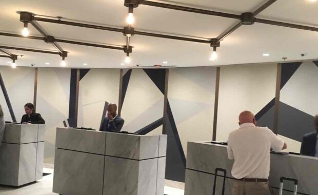 hotel with custom wall covering