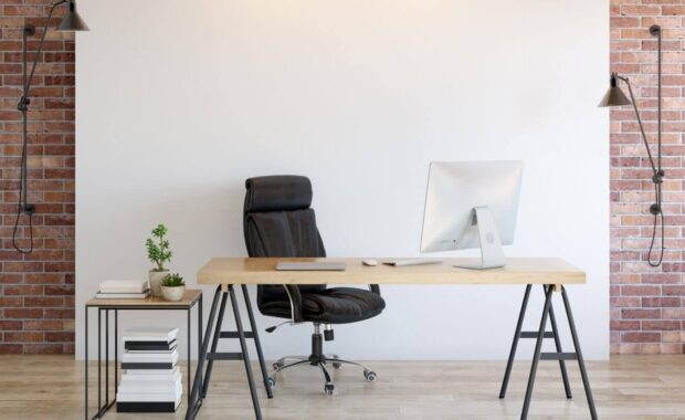 office wall mock up interior