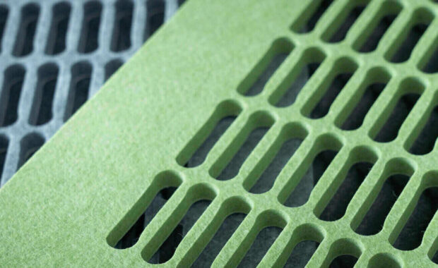 acoustic polyester material color green background