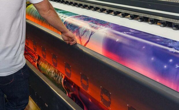 large format printing in progress