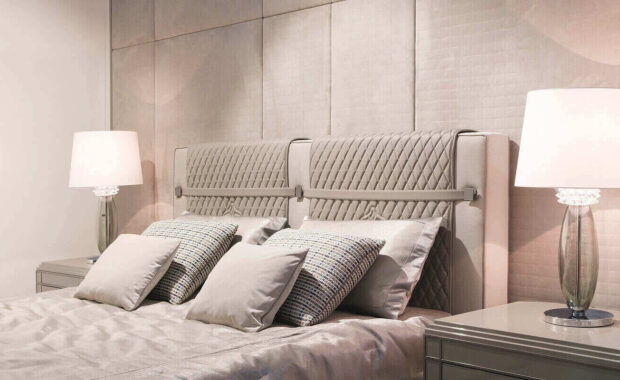 big comfortable bed in hotel room