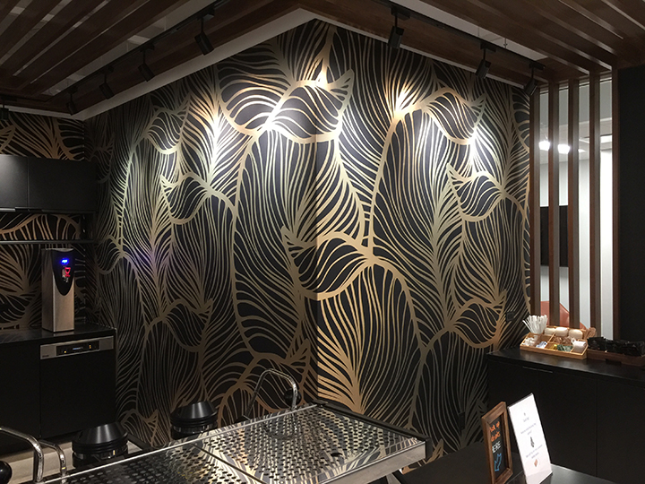 Coffee Bar Metallic Finish Wall Covering