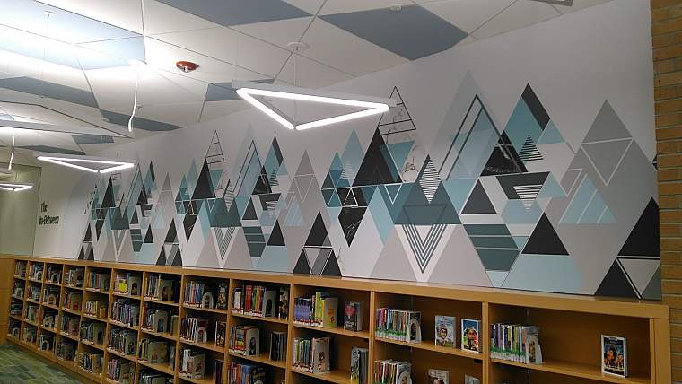 Library wall covering project