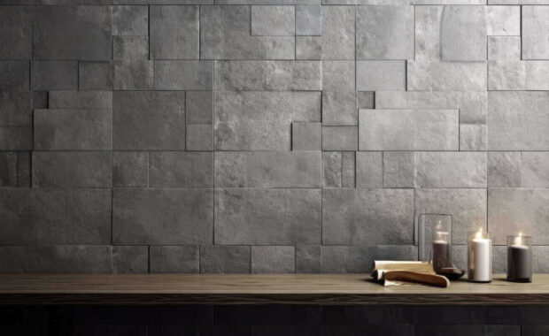 commercial stone wall covering in sauna