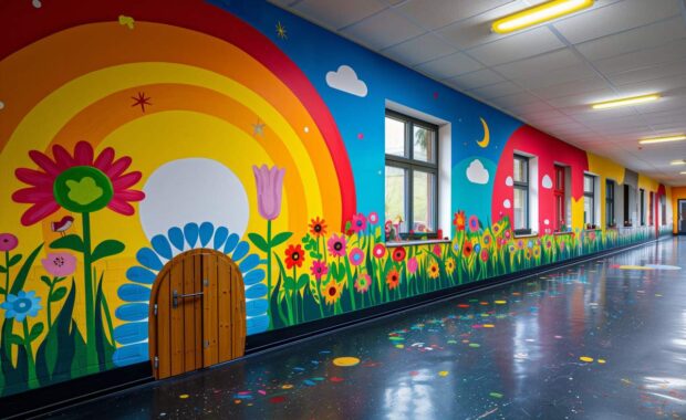 Preschool custom digital wall covering