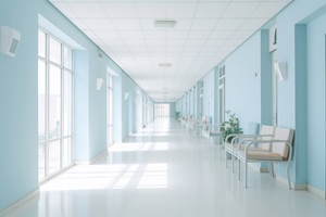 Hospital corridor architecture building. AI generated Image by rawpixel.