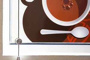 close up of acrylic panels with hardware