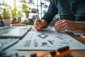 designer designing a logo