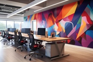 vibrant painting office