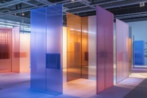 colorful acrylic privacy partitions for office