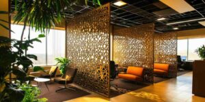 hotel acrylic dividers abstract pattern