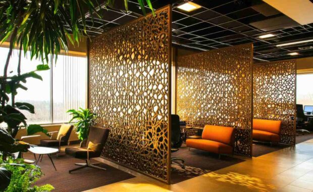 hotel acrylic dividers abstract pattern